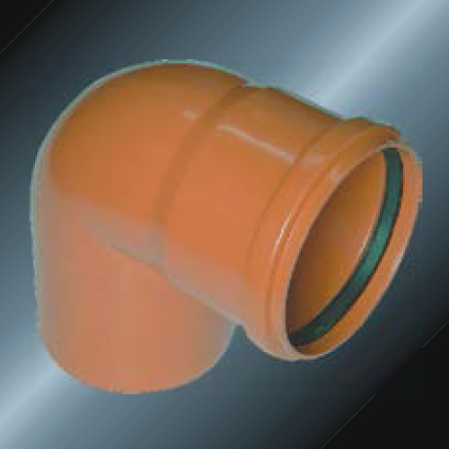 BS5255/4514 Drainage Upvc Elbow 90° Rubber spigot Grey 